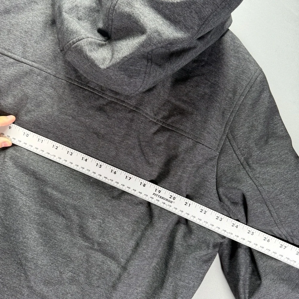 Levis Jacket Mens Large Gray Full Zip Sherpa Lined Fleece Pockets Hooded